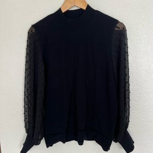 Black sweater with sheer arms